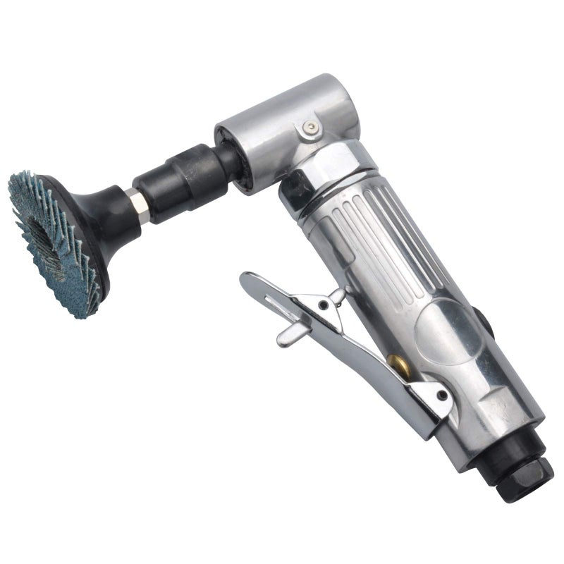 PROSHI Angle air die grinder 1/4" with 4 pcs 2" roll lock sanding discs, polished color angle pneumatic die grinder - Image 4